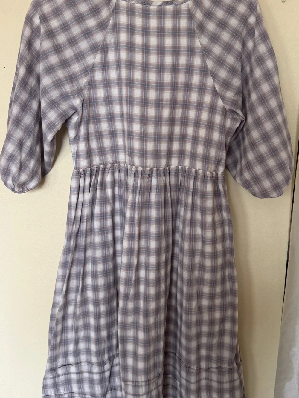 Madewell Marianna Puff-Sleeve Midi Dress In Plaid - Picture 8 of 13